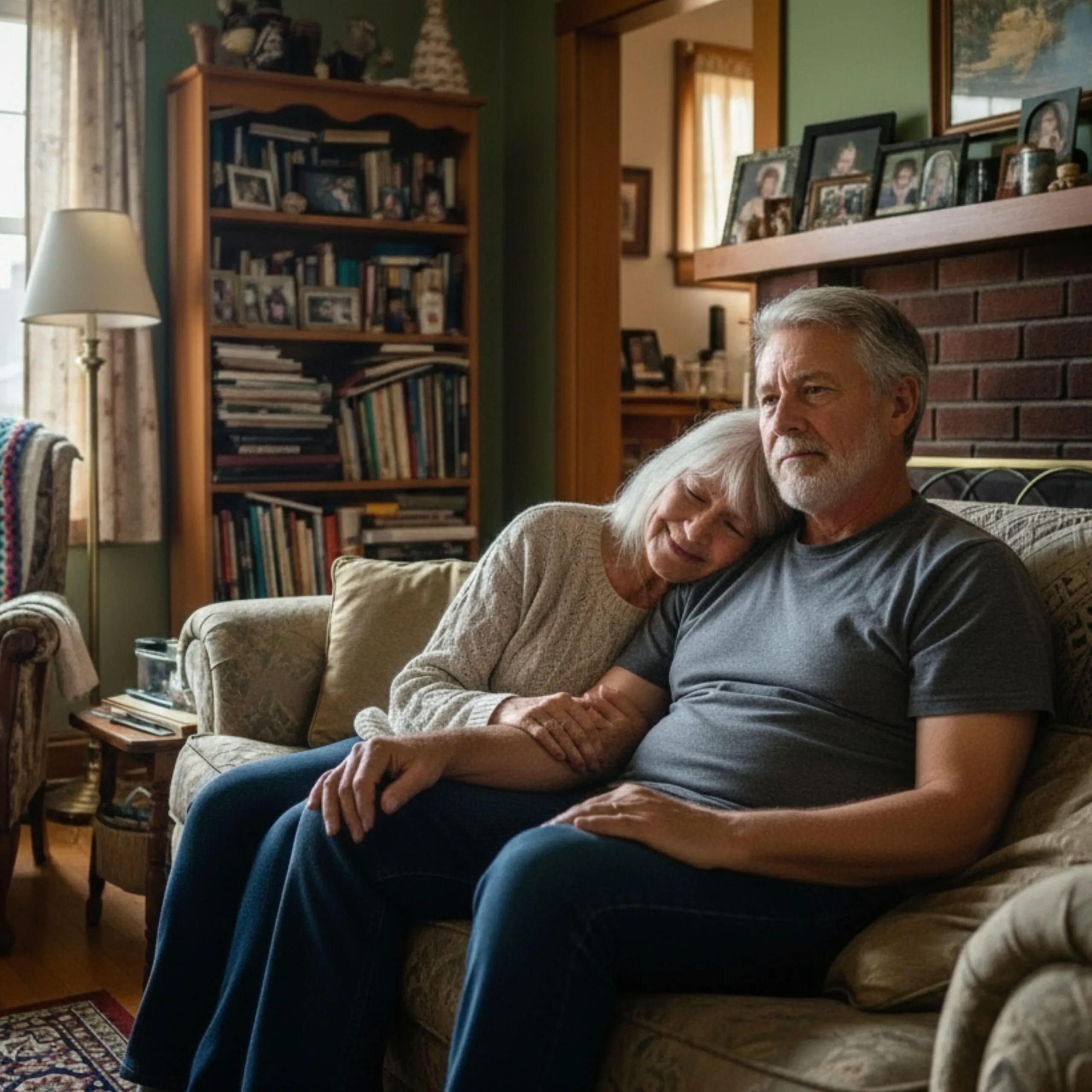 Couple feeling relieved after selling their house fast for cash with no repairs.